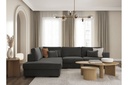Canapé d'angle XXL BELAGIA  4 places en tissu - Gris foncé - Angle Gauche