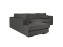 Canapé d'angle XXL BELAGIA  4 places en tissu - Gris foncé - Angle Gauche