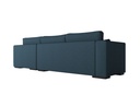 Canapé d'angle XXL BELAGIA  4 places en tissu - Bleu pétrole - Angle Droit
