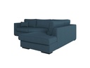 Canapé d'angle XXL BELAGIA  4 places en tissu - Bleu pétrole - Angle Droit