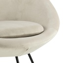 Fauteuil CENTER  Mét. Noir mat & Tissu Vic sable