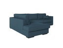 Canapé d'angle XXL BELAGIA 4 places en tissu - Bleu pétrole - Angle Gauche