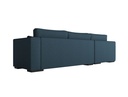 Canapé d'angle XXL BELAGIA 4 places en tissu - Bleu pétrole - Angle Gauche