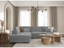 Canapé d'angle XXL BELAGIA 4 places en tissu - Gris clair - Angle Gauche