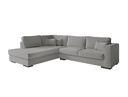 Canapé d'angle XXL BELAGIA 4 places en tissu - Gris clair - Angle Gauche