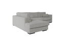 Canapé d'angle XXL BELAGIA 4 places en tissu - Gris clair - Angle Gauche