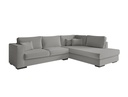 Canapé d'angle XXL BELAGIA 4 places en tissu - Gris clair - Angle Droit