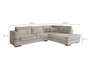 Canapé d'angle XXL BELAGIA 4 places en tissu - Gris clair - Angle Droit