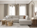 Canapé d'angle XXL BELAGIA  4 places en tissu - Beige - Angle Droit
