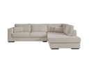 Canapé d'angle XXL BELAGIA  4 places en tissu - Beige - Angle Droit