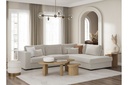 Canapé d'angle XXL BELAGIA  4 places en tissu - Beige - Angle Droit