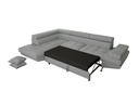 Canapé d'angle convertible RIO 5 places avec coffre de rangement en tissu - Gris clair - Angle Gauche