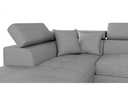 Canapé d'angle convertible RIO 5 places avec coffre de rangement en tissu - Gris clair - Angle Gauche