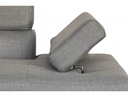 Canapé d'angle convertible RIO 5 places avec coffre de rangement en tissu - Gris clair - Angle Gauche