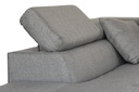 Canapé d'angle convertible RIO 5 places avec coffre de rangement en tissu - Gris clair - Angle Gauche