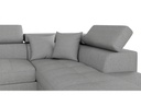 Canapé d'angle convertible RIO 5 places avec coffre de rangement en tissu - Gris clair - Angle Droit