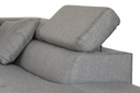 Canapé d'angle convertible RIO 5 places avec coffre de rangement en tissu - Gris clair - Angle Droit