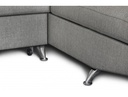 Canapé d'angle convertible RIO 5 places avec coffre de rangement en tissu - Gris clair - Angle Droit