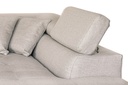 Canapé d'angle convertible RIO 5 places avec coffre de rangement en tissu - Beige - Angle Droit
