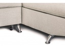 Canapé d'angle convertible RIO 5 places avec coffre de rangement en tissu - Beige - Angle Droit
