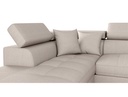 Canapé d'angle convertible RIO 5 places avec coffre de rangement en tissu - Beige - Angle Gauche
