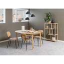 Lot 2 Chaises AMIRA  Métal noir mat & Chêne mat laqué NC