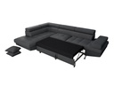 Canapé d'angle convertible RIO 5 places avec coffre de rangement en tissu - Gris foncé - Angle Gauche