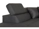 Canapé d'angle convertible RIO 5 places avec coffre de rangement en tissu - Gris foncé - Angle Gauche