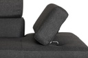 Canapé d'angle convertible RIO 5 places avec coffre de rangement en tissu - Gris foncé - Angle Gauche