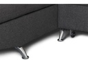 Canapé d'angle convertible RIO 5 places avec coffre de rangement en tissu - Gris foncé - Angle Gauche