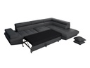 Canapé d'angle convertible RIO 5 places avec coffre de rangement en tissu - Gris foncé - Angle Droit