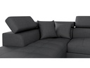 Canapé d'angle convertible RIO 5 places avec coffre de rangement en tissu - Gris foncé - Angle Droit