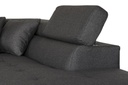 Canapé d'angle convertible RIO 5 places avec coffre de rangement en tissu - Gris foncé - Angle Droit