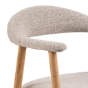  Lot 2 Fauteuils ADDI Chêne huilé & Tissu Monza beige