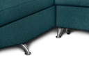 Canapé d'angle convertible RIO 5 places avec coffre de rangement en tissu - Bleu canard - Angle Gauche