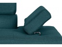 Canapé d'angle convertible RIO 5 places avec coffre de rangement en tissu - Bleu canard - Angle Gauche