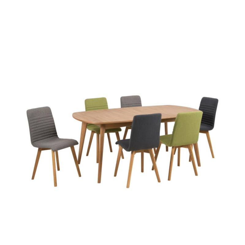 Lot 2 Chaises AROSA  Chêne huilé & Tissu Granada Anthracite