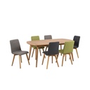 Lot 2 Chaises AROSA  Chêne huilé & Tissu Granada Anthracite