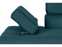 Canapé d'angle convertible 5 places avec coffre de rangement en tissu - Bleu canard - Angle Droit