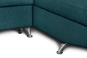 Canapé d'angle convertible 5 places avec coffre de rangement en tissu - Bleu canard - Angle Droit