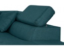 Canapé d'angle convertible 5 places avec coffre de rangement en tissu - Bleu canard - Angle Droit