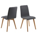 Lot 2 Chaises AROSA  Chêne huilé & Tissu Granada Anthracite