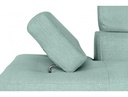 Canapé d'angle convertible RIO 5 places avec coffre de rangement en tissu - Bleu clair - Angle Droit