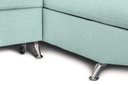 Canapé d'angle convertible RIO 5 places avec coffre de rangement en tissu - Bleu clair - Angle Droit
