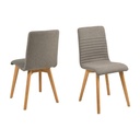 Lot 2 Chaises AROSA  Chêne huilé & Tissu Granada Gris clair
