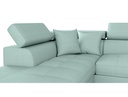 Canapé d'angle convertible RIO 5 places avec coffre de rangement en tissu - Bleu clair - Angle Gauche