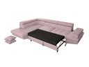 Canapé d'angle convertible RIO 5 places avec coffre de rangement en tissu - Vieux rose - Angle Gauche