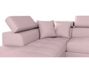 Canapé d'angle convertible RIO 5 places avec coffre de rangement en tissu - Vieux rose - Angle Gauche