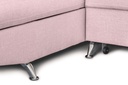 Canapé d'angle convertible RIO 5 places avec coffre de rangement en tissu - Vieux rose - Angle Gauche