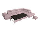 Canapé d'angle convertible RIO 5 places avec coffre de rangement en tissu - Vieux rose - Angle Droit